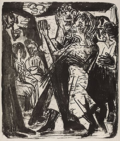 Dancing Peasant Couple. 1920 by Ernst Ludwig Kirchner