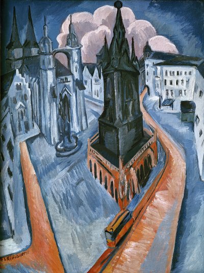 The Red Tower in Halle by Ernst Ludwig Kirchner