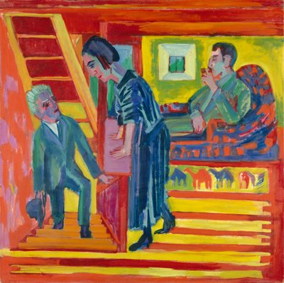 The Visit - Couple and Newcomer by Ernst Ludwig Kirchner