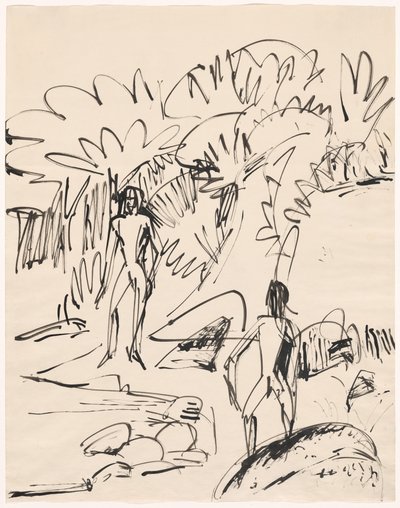 Two Bathers at Fehmarn Coast by Ernst Ludwig Kirchner