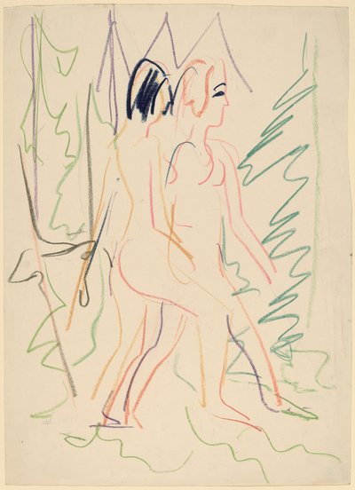 Two Nudes in a Forest by Ernst Ludwig Kirchner