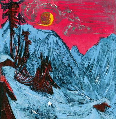 Winter moonlit night by Ernst Ludwig Kirchner