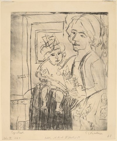 Young Woman with Child by Ernst Ludwig Kirchner