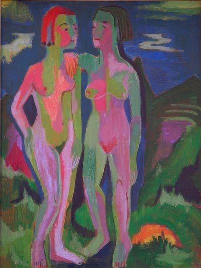 Two Female Nudes in Landscape by Ernst Ludwig Kirchner
