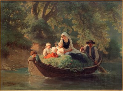 Peasant Family in a Boat by Ernst Schalck