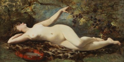 Reclining Nude with Tambourine by Etienne Leroy