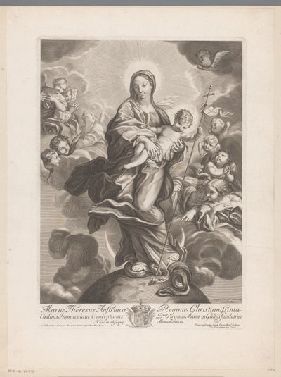 Mary with Child on Globe by Etienne Picart
