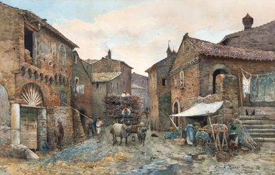 Country Commissariat at Tivoli by Ettore Roesler Franz
