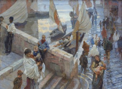 After the Rain in Chioggia by Ettore Tito