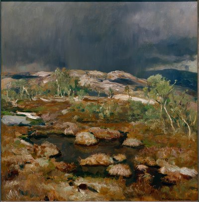 Rain Shower in the Norwegian Highlands by Eugen Felix Prosper Bracht