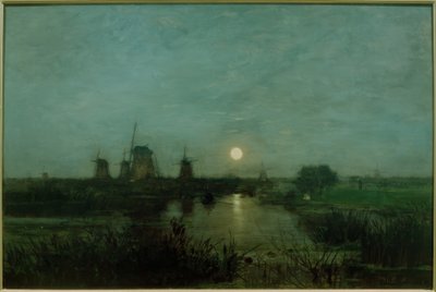 Moonlit Landscape in Holland by Eugen Jettel