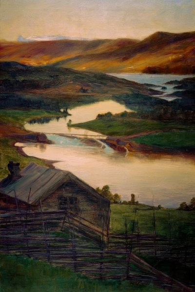 From Fossheim, Valdres, Sketch by Eugen Prinz von Schweden