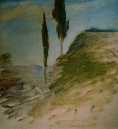 Two Cypresses, Sketch by Eugen Prinz von Schweden