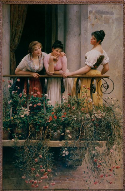 The Balcony by Eugen von Blaas