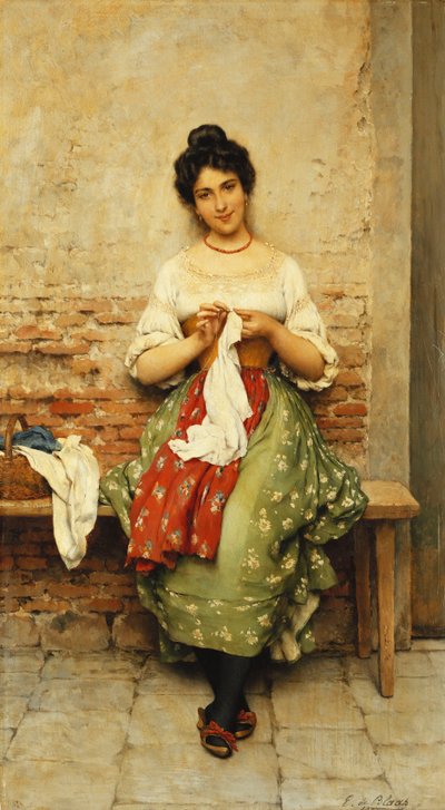 The Seamstress by Eugen von Blaas