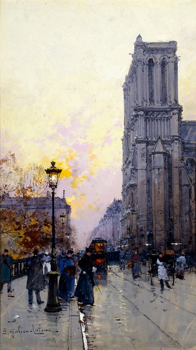 Notre Dame de Paris by Eugene Galien Laloue