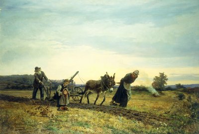 Plowing the Fields, 1877 by Eugene Alexis Girardet