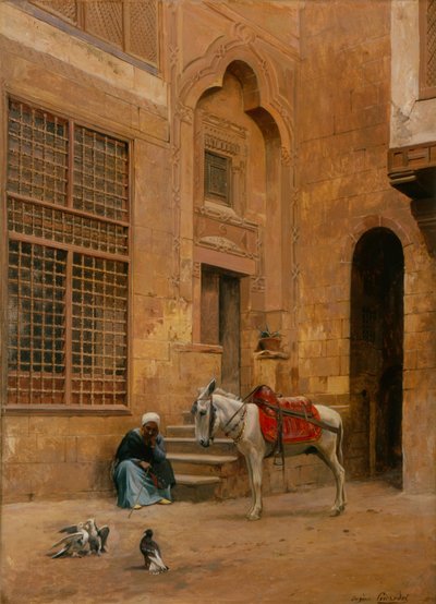 The Courtyard by Eugene Alexis Girardet