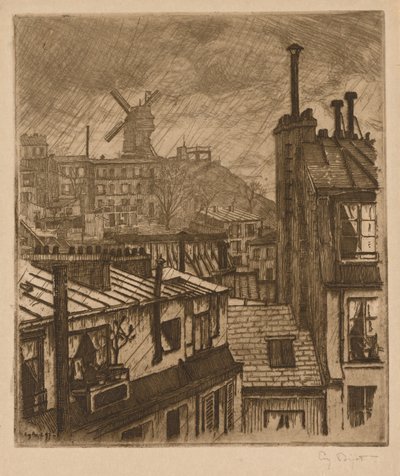 Montmartre, le Moulin de la Galette by Eugene Bejot