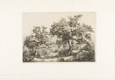 The Two Oaks, Fontainebleau by Eugene Bléry