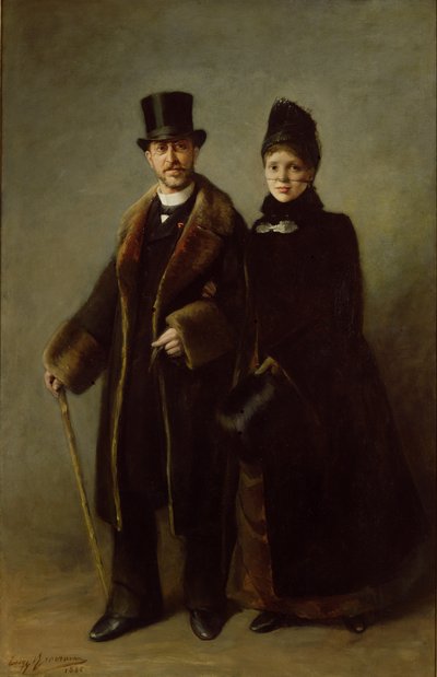 Heinrich Schliemann (1822-90) and his Wife by Eugene Broerman