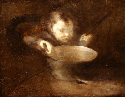 Child at the Saucepan by Eugène Carrière