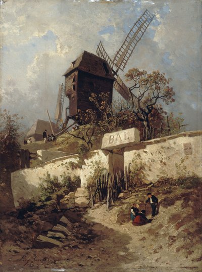 The Moulin de la Galette in Montmartre by Eugene Ciceri