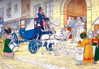 Barouche at wedding by Eugene Courboin