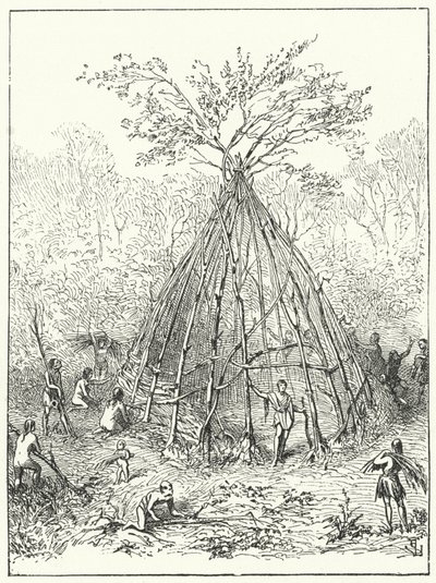 Early human dwelling by Eugene Emmanuel after Viollet le Duc