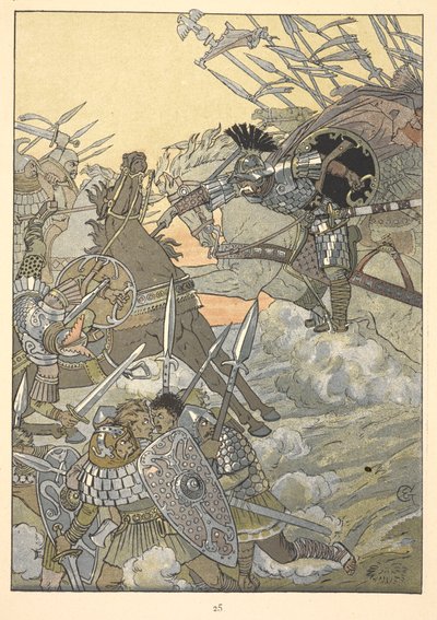 A Battle Scene by Eugene Grasset