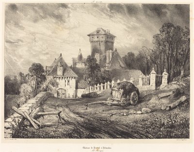 Château de Pesteil at Polminhac by Eugene Isabey