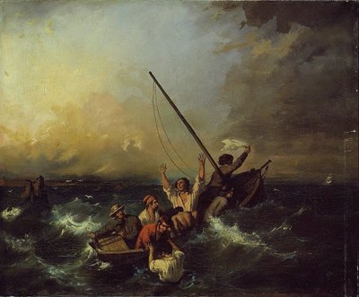 Shipwreck, 19th century by Eugene Isabey
