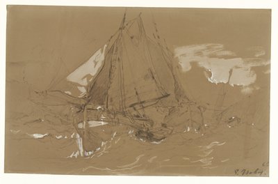 Fishing Boat in a Storm by Eugene Isabey