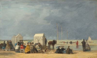 On the Beach at Deauville. 1865 by Eugene Louis Boudin