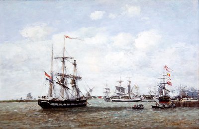 Antwerp, The Port by Eugene Louis Boudin