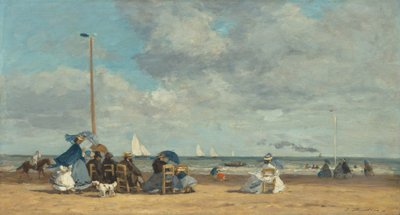 Beach at Trouville by Eugene Louis Boudin