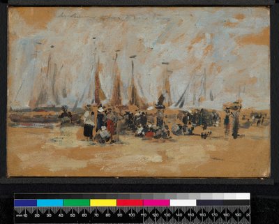 Beach Scene, Possibly Harfleur by Eugene Louis Boudin