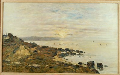 Cliffs at Benerville, Sunset, 1897 by Eugene Louis Boudin