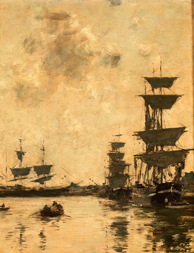 Deauville: Schooners at Anchor by Eugene Louis Boudin
