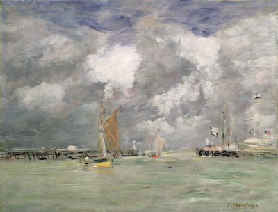High Tide at Trouville by Eugene Louis Boudin
