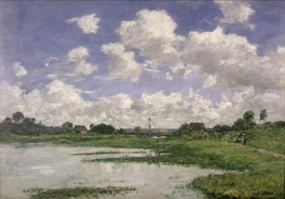 Landscape, River Touques by Eugene Louis Boudin