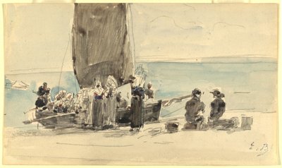 Loading the Boats by Eugene Louis Boudin