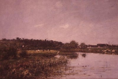 On the Banks of the Touques by Eugene Louis Boudin