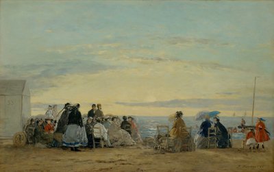 On the Beach, Sunset by Eugene Louis Boudin