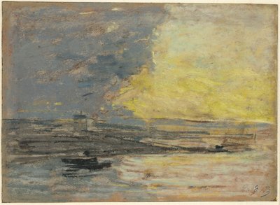 Seaside, Port of Honfleur by Eugene Louis Boudin