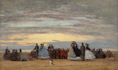 The Beach at Villerville by Eugene Louis Boudin
