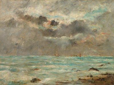 The Coast at Trouville by Eugene Louis Boudin