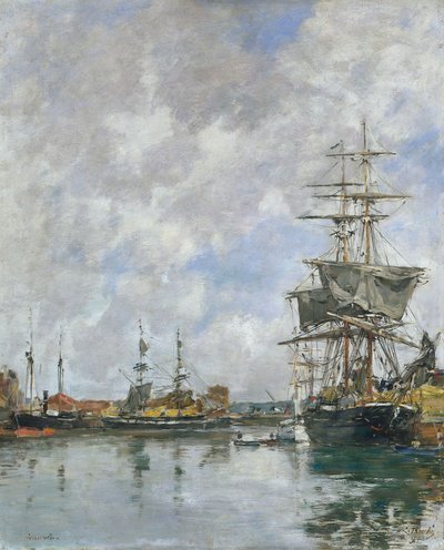 The Dock of Deauville by Eugene Louis Boudin
