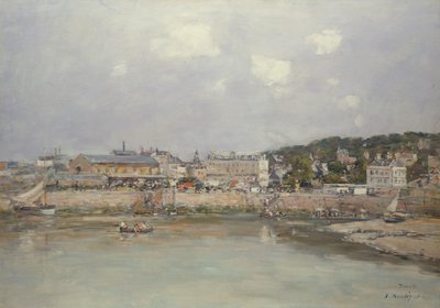 The Harbour at Trouville by Eugene Louis Boudin