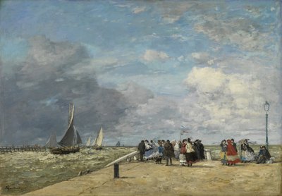 The Jetty at Trouville by Eugene Louis Boudin